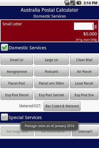 Australia Postage Calculator