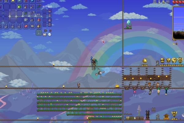 How to brush four posts after Terraria