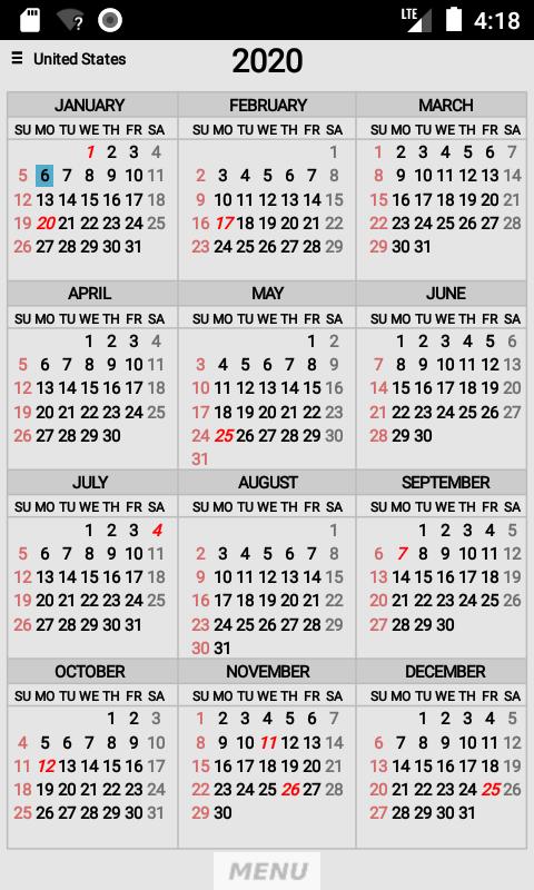 Wallet Calendar