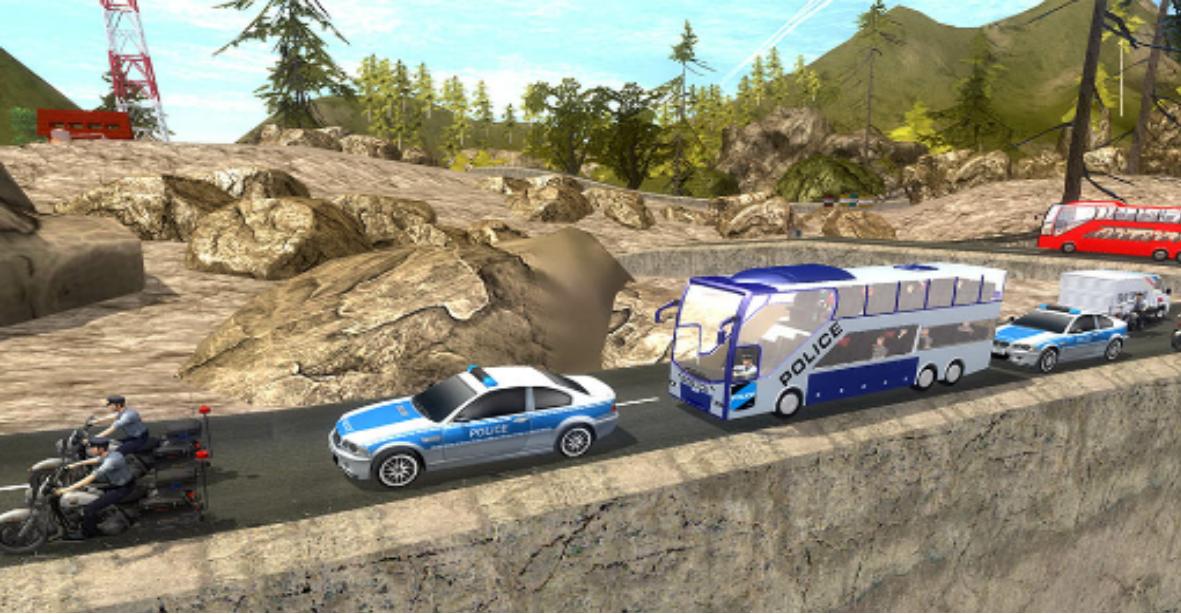 Police Bus Hill Climb Driver