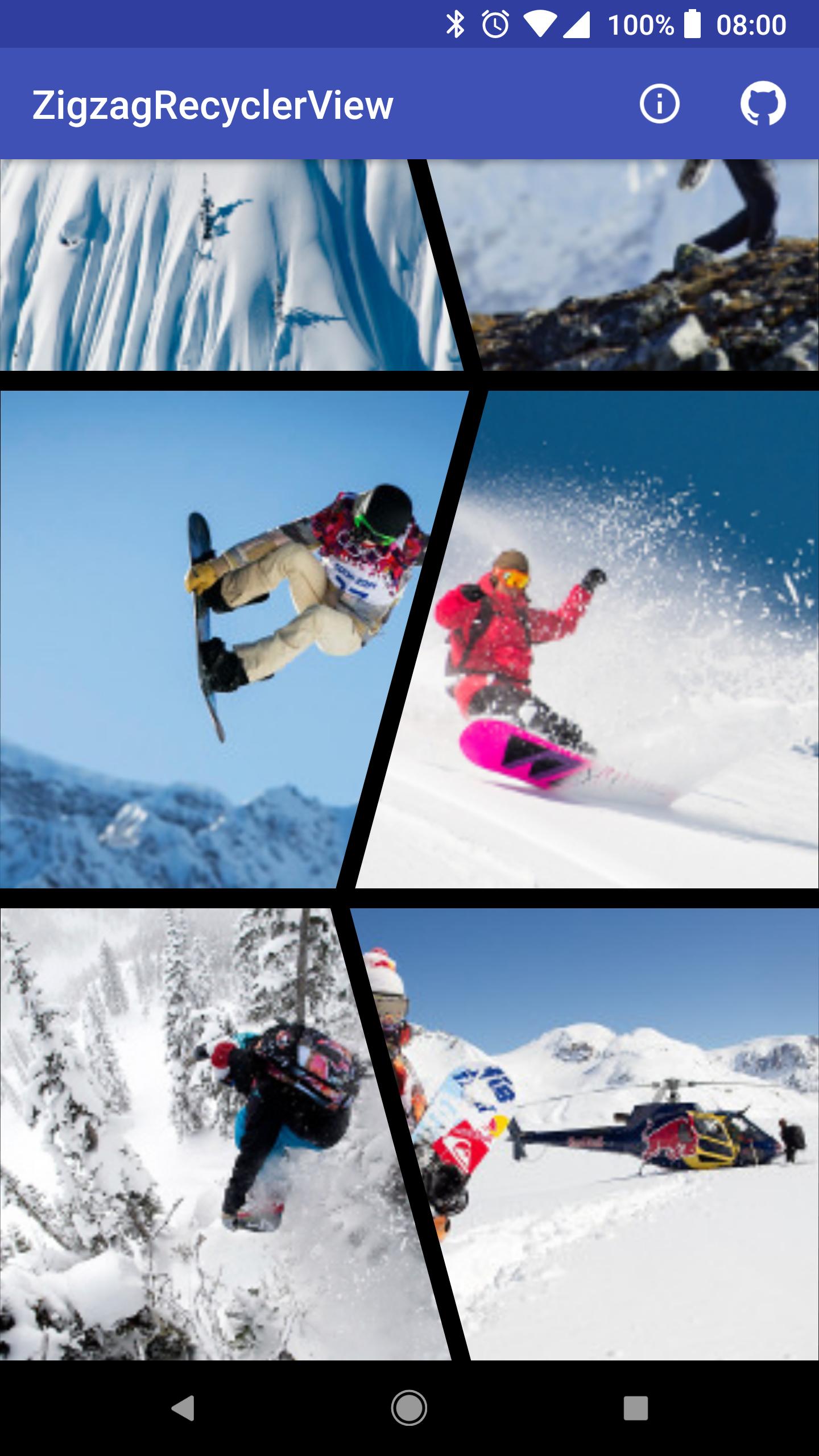 Zigzag RecyclerView Demo