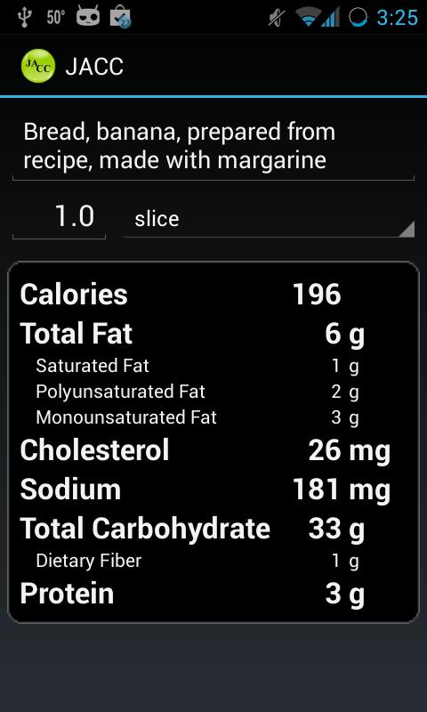 Carb/Calorie Counter
