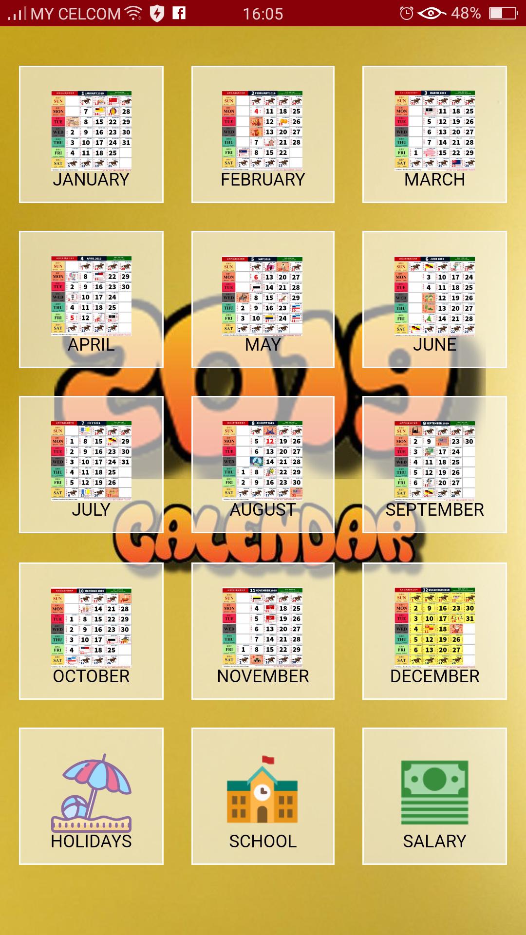 Calendar 2019 Malaysia