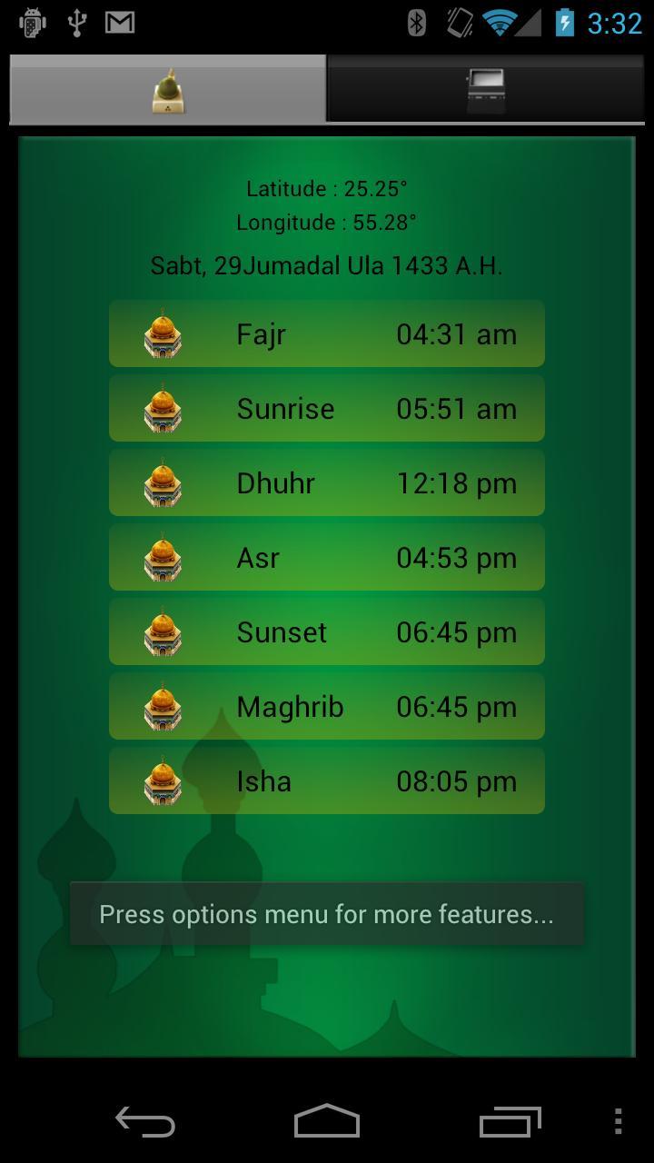 Auqaat-us-Salaat & Qibla Dir.