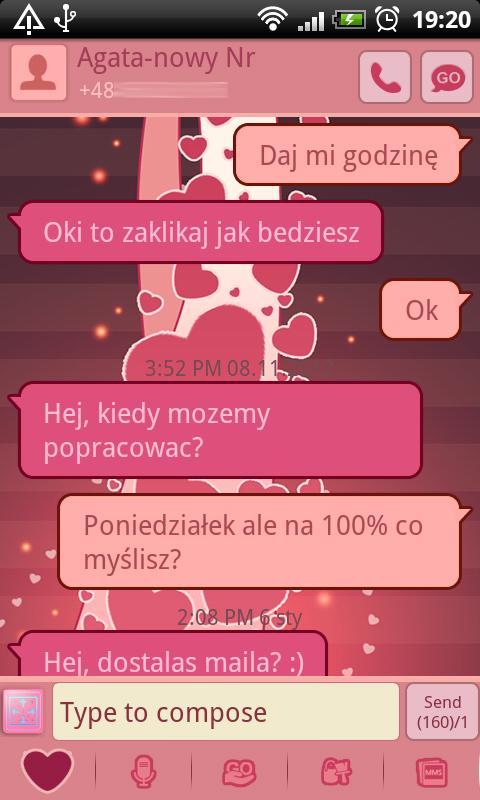 GO SMS Pro Bijou Hearts Theme