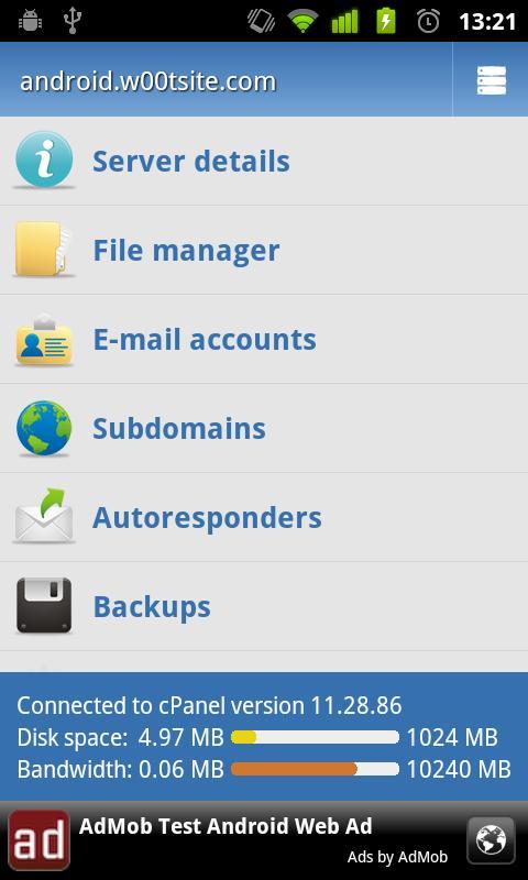 Control Panel for cPanel