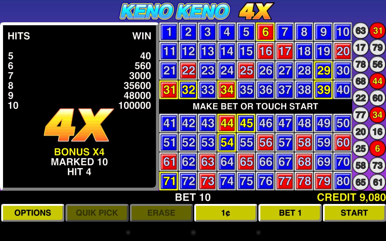 Keno Keno 4X Las Vegas Casino