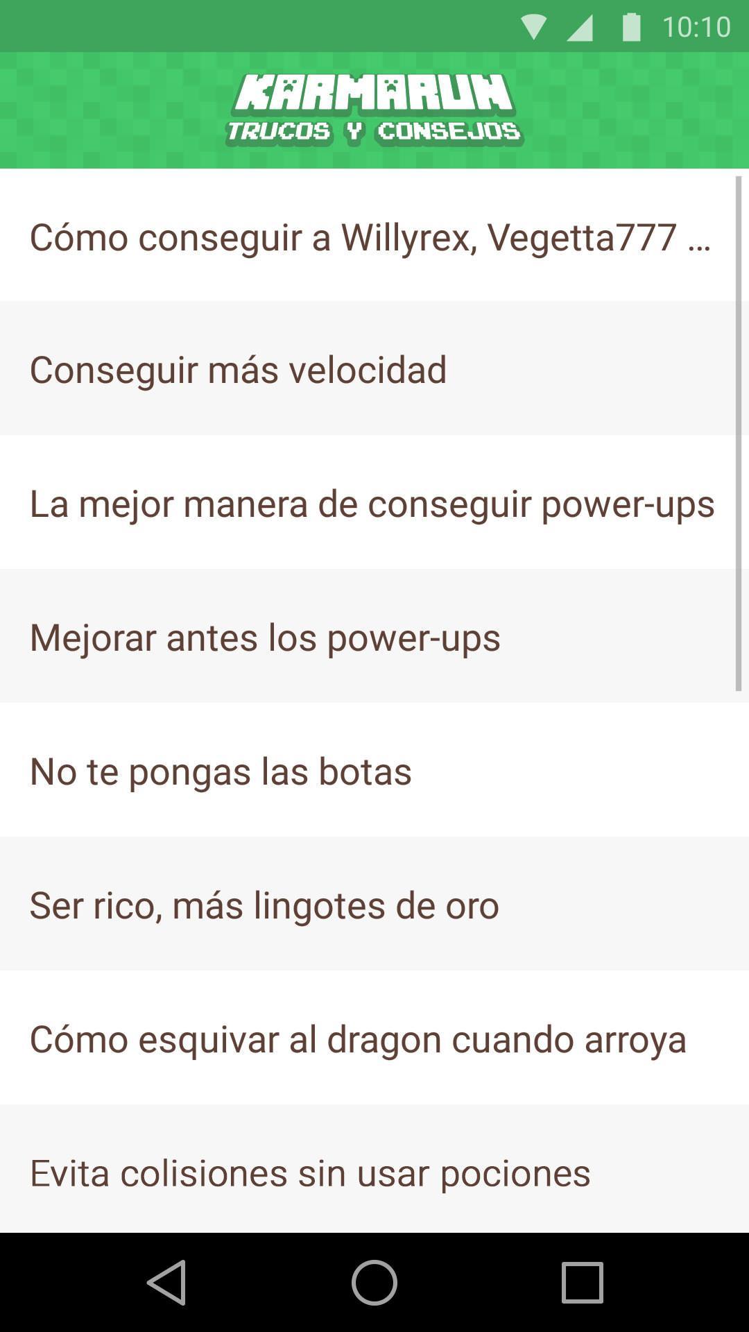 Trucos - Karma Run - Consejos