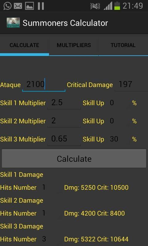 Summoners Calculator
