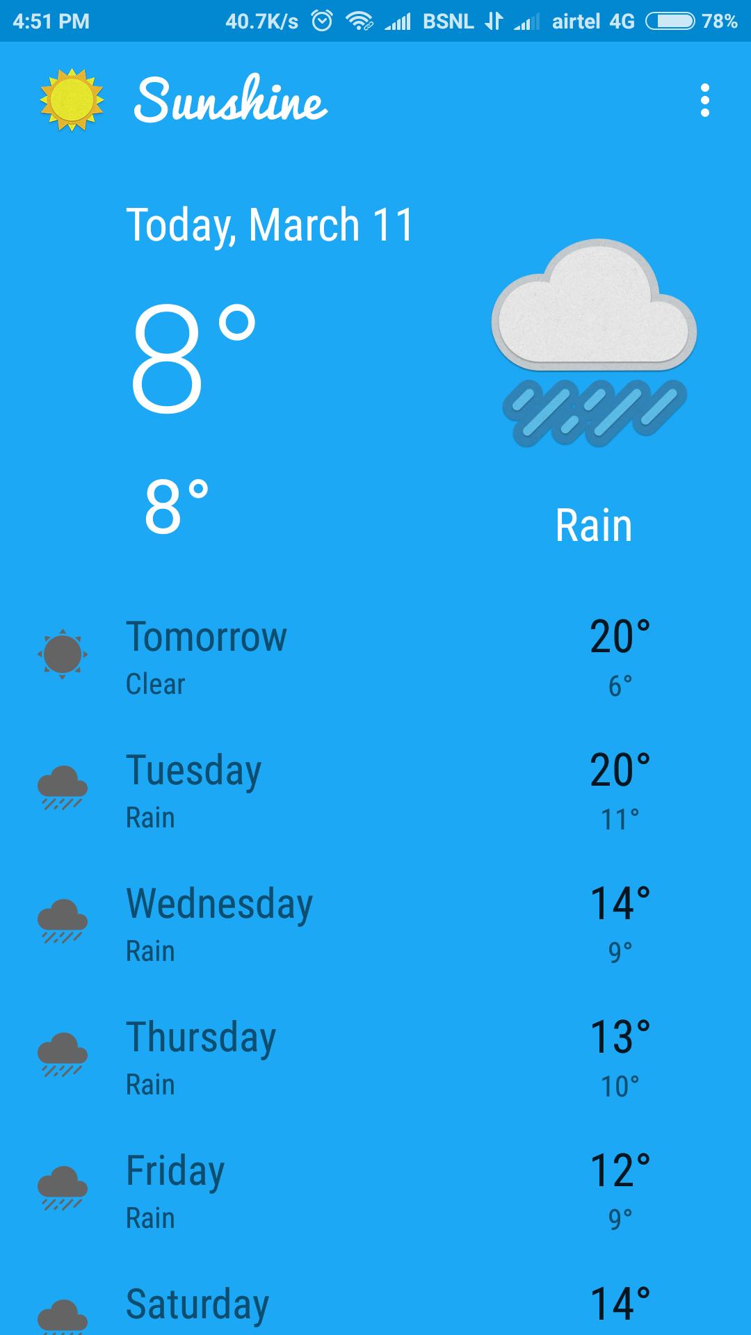 Sunshine Weather App