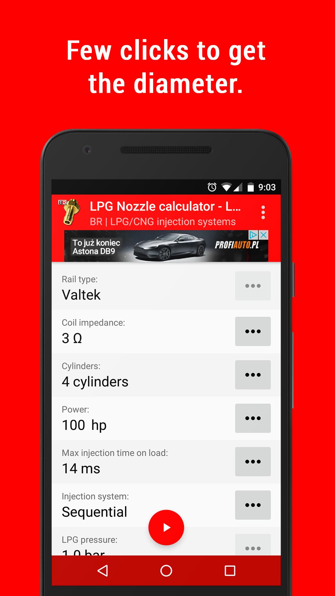 LPG Injection Rail Nozzle Diameter Calculator-Lite