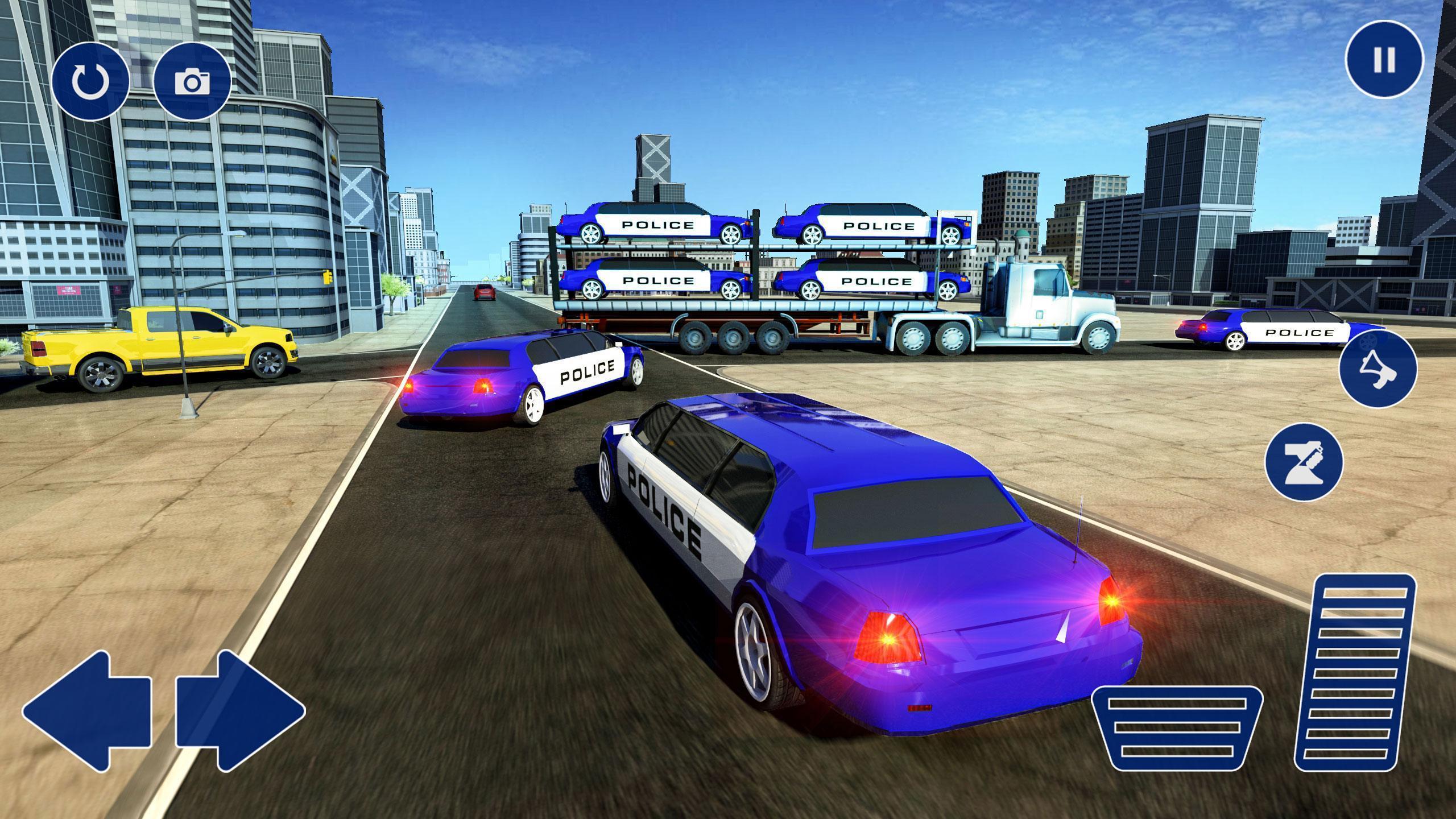 US Police Car Transporter Truck And Plane Games