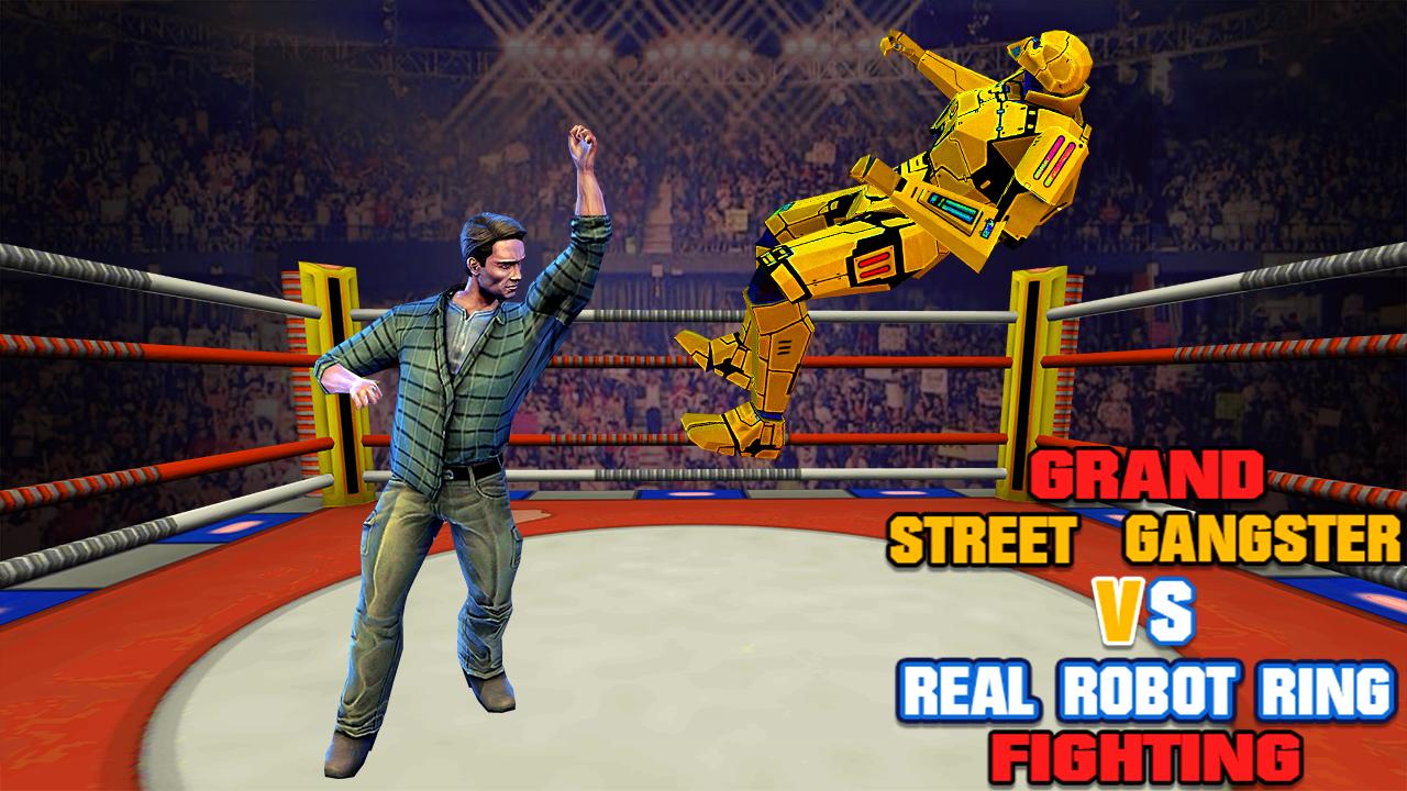 Grand Street Gangster VS Real Robot Ring Fighting