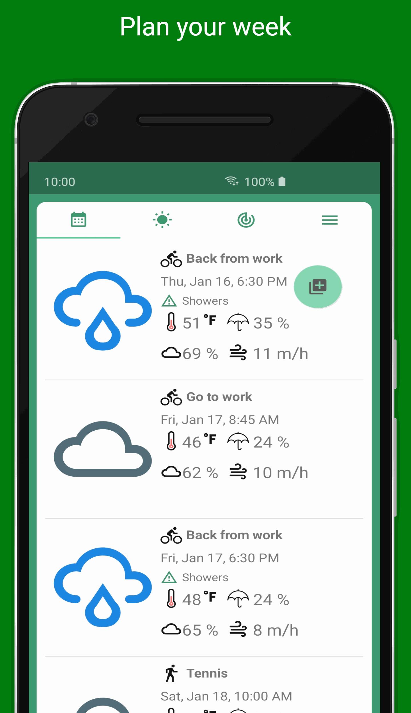 Dry Bike - Weather for Cycling & running trips