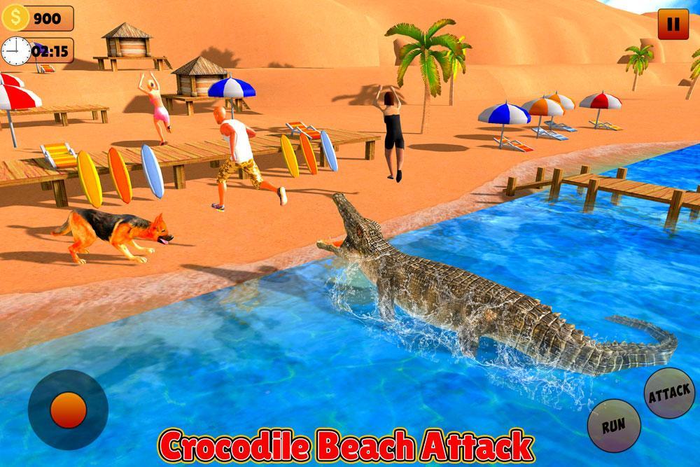 Angry Crocodile Beach Attack Simulator