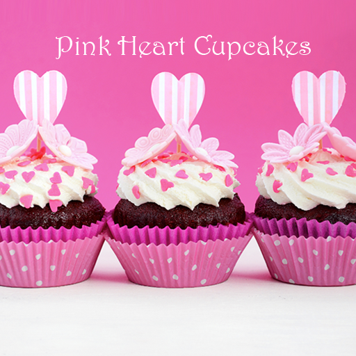 Cute Theme Pink Heart Cupcakes
