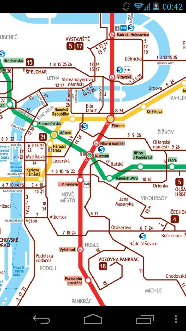 Prague Metro and Tram Map Free
